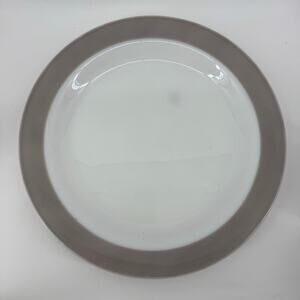 PYREX Opalware Gray Band Chop Plate Serving Platter 12" USA Vintage 1960s